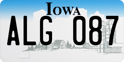 IA license plate ALG087