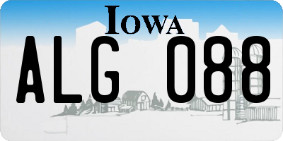 IA license plate ALG088