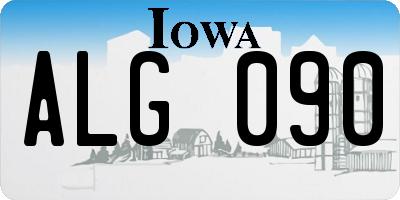 IA license plate ALG090