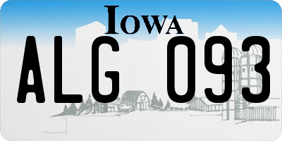 IA license plate ALG093