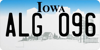 IA license plate ALG096