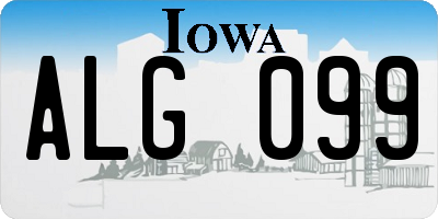 IA license plate ALG099