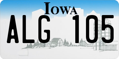 IA license plate ALG105
