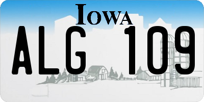 IA license plate ALG109