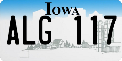 IA license plate ALG117