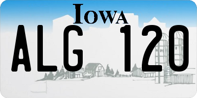IA license plate ALG120