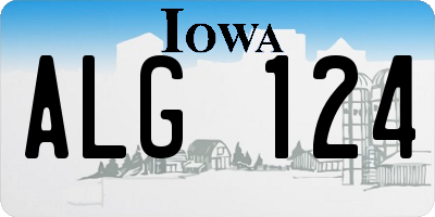 IA license plate ALG124