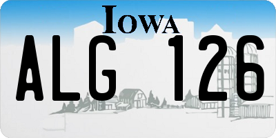 IA license plate ALG126