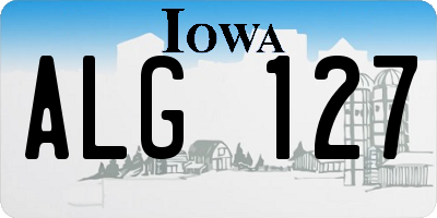 IA license plate ALG127