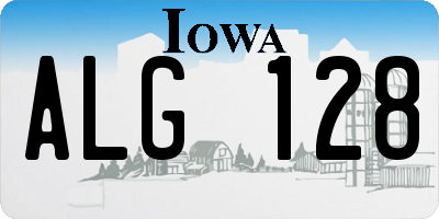 IA license plate ALG128