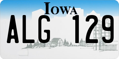 IA license plate ALG129