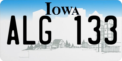 IA license plate ALG133