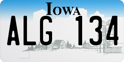 IA license plate ALG134