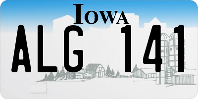 IA license plate ALG141