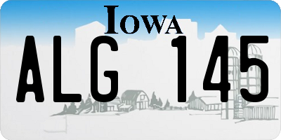 IA license plate ALG145