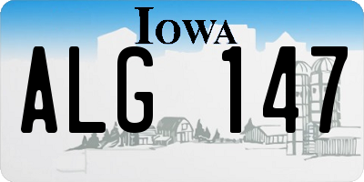 IA license plate ALG147