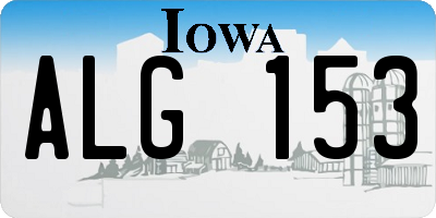 IA license plate ALG153