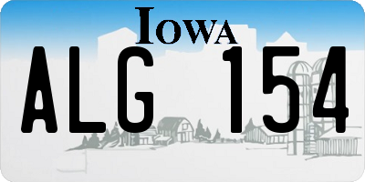 IA license plate ALG154
