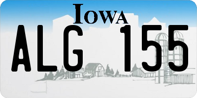 IA license plate ALG155