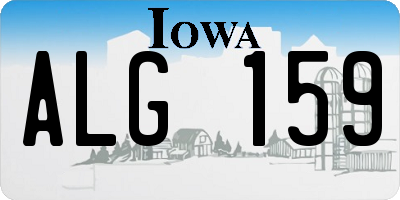 IA license plate ALG159