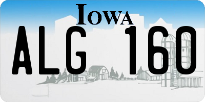 IA license plate ALG160