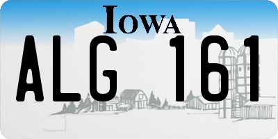 IA license plate ALG161