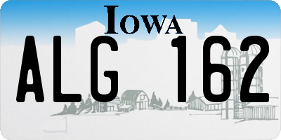 IA license plate ALG162