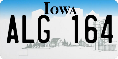 IA license plate ALG164