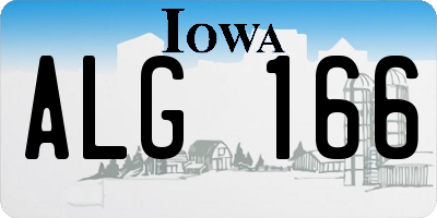 IA license plate ALG166