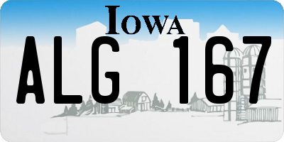 IA license plate ALG167