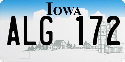 IA license plate ALG172