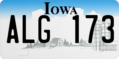 IA license plate ALG173
