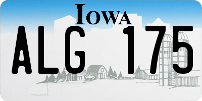 IA license plate ALG175