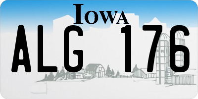 IA license plate ALG176