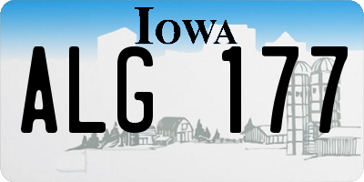 IA license plate ALG177