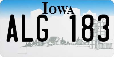 IA license plate ALG183