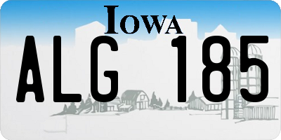 IA license plate ALG185