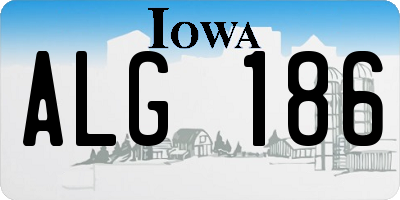 IA license plate ALG186
