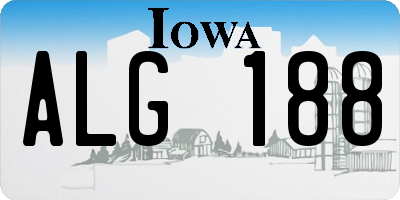 IA license plate ALG188
