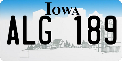 IA license plate ALG189