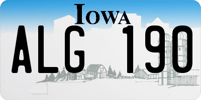 IA license plate ALG190