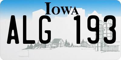 IA license plate ALG193
