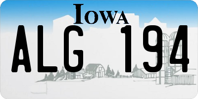 IA license plate ALG194