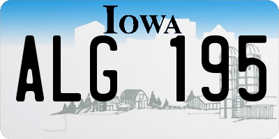 IA license plate ALG195