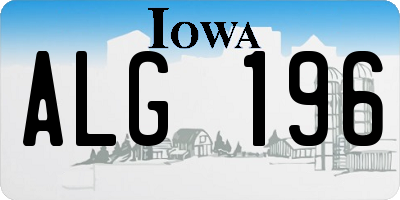 IA license plate ALG196