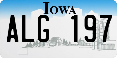 IA license plate ALG197