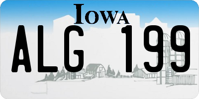 IA license plate ALG199
