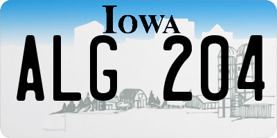 IA license plate ALG204