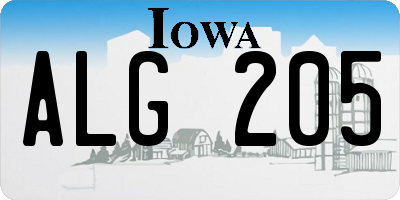 IA license plate ALG205