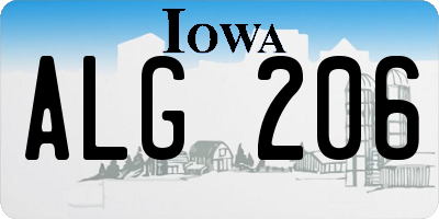 IA license plate ALG206